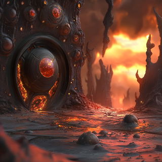 Berryglyphica style, Midjourney V6.1: cinematic shot from sci-fi movie
