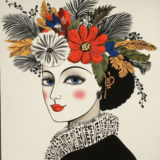 Gothic Squallography style, Midjourney V6.1: traditional folk art