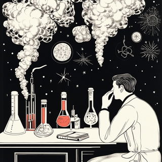 Gothic Squallography style, Midjourney V6.1: editorial illustration for popular scientific magazine cover
