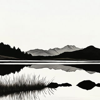 Gothic Squallography style, Midjourney V6.1: realistic landscape photograph of quiet dawn