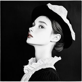 Gothic Squallography style, Midjourney V6.1: photographic portrait of female protagonist