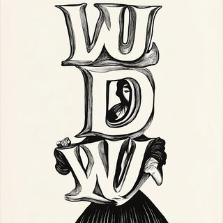 Gothic Squallography style, Midjourney V6.1: typographic composition with large letters