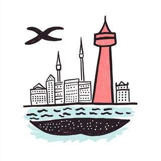 Balloonmechanica style, Midjourney V6.1: bold minimalist logo design for Istanbul city municipal services