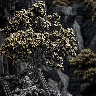 Calyx Baroque style, Midjourney V6.1: abstract 3D render