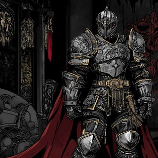 Calyx Baroque style, Midjourney V6.1: concept art character design of retropunk steam knight