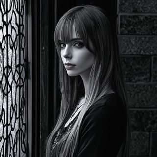 Calyx Baroque style, Midjourney V6.1: photographic portrait of female protagonist