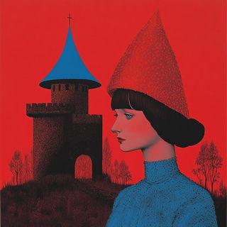 Nebulark style, Midjourney V6.1: retro fairy-tale illustration