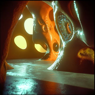 Splashscript style, Midjourney V6.1: abstract 3D render