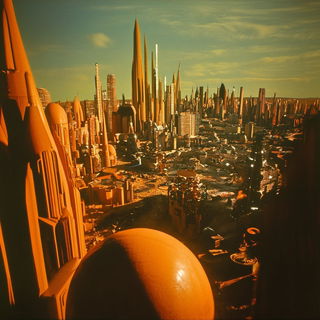 Splashscript style, Midjourney V6.1: megacity with futuristic bioarchitecture