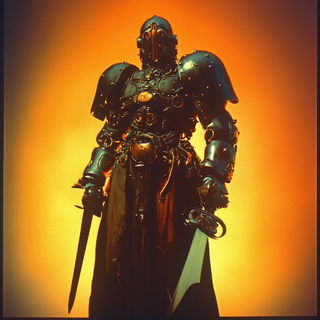 Splashscript style, Midjourney V6.1: concept art character design of retropunk steam knight
