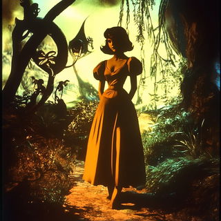 Splashscript style, Midjourney V6.1: retro fairy-tale illustration