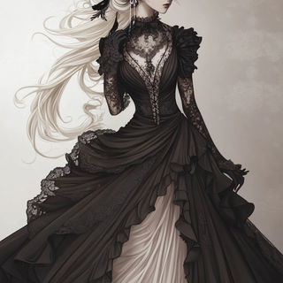 Gilded Magentarium style, Midjourney V6.1: haute-couture fashion outfit