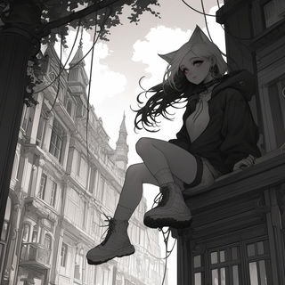 Gilded Magentarium style, Midjourney V6.1: black-and-white manga comic strip