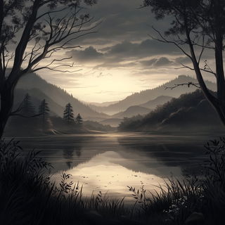 Gilded Magentarium style, Midjourney V6.1: realistic landscape photograph of quiet dawn