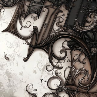Gilded Magentarium style, Midjourney V6.1: typographic composition with large letters