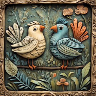 Scenomech style, Midjourney V6.1: traditional folk art