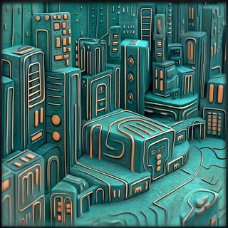 Scenomech style, Midjourney V6.1: technical infrastructure blueprint schematics