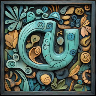 Scenomech style, Midjourney V6.1: typographic composition with large letters