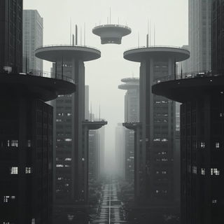 Stratafolk style, Midjourney V6.1: megacity with futuristic bioarchitecture