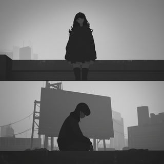 Stratafolk style, Midjourney V6.1: black-and-white manga comic strip