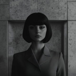 Stratafolk style, Midjourney V6.1: photographic portrait of female protagonist