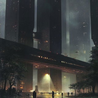 Chromarble style, Midjourney V6.1: megacity with futuristic bioarchitecture