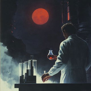 Chromarble style, Midjourney V6.1: editorial illustration for popular scientific magazine cover