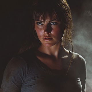 Chromarble style, Midjourney V6.1: photographic portrait of female protagonist