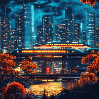 Balloonshore style, Midjourney V6.1: megacity with futuristic bioarchitecture