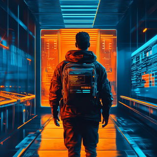 Balloonshore style, Midjourney V6.1: cinematic shot from sci-fi movie
