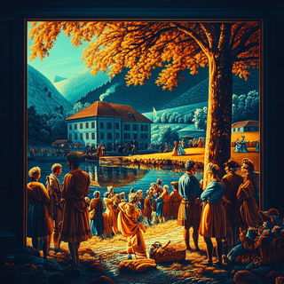 Balloonshore style, Midjourney V6.1: classical 18th-century oil painting