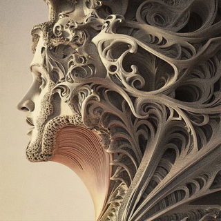 Chromabazaar style, Midjourney V6.1: abstract 3D render