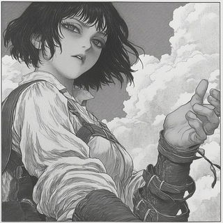 Chromabazaar style, Midjourney V6.1: black-and-white manga comic strip