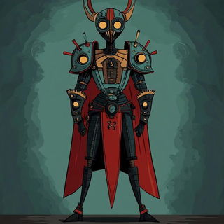 Rainforest Magnapictura style, Midjourney V6.1: concept art character design of retropunk steam knight