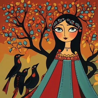 Rainforest Magnapictura style, Midjourney V6.1: traditional folk art