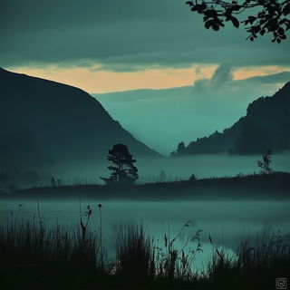Rainforest Magnapictura style, Midjourney V6.1: realistic landscape photograph of quiet dawn