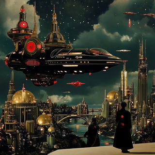Crimsonclast style, Midjourney V6.1: cinematic shot from sci-fi movie