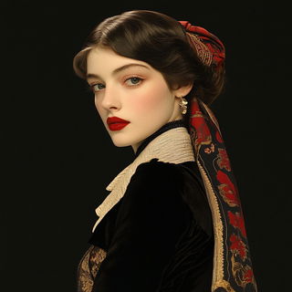 Crimsonclast style, Midjourney V6.1: photographic portrait of female protagonist