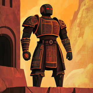 Bowtie Coloratura style, Midjourney V6.1: concept art character design of retropunk steam knight