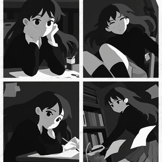 Bowtie Coloratura style, Midjourney V6.1: black-and-white manga comic strip
