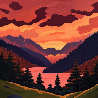 Bowtie Coloratura style, Midjourney V6.1: realistic landscape photograph of quiet dawn