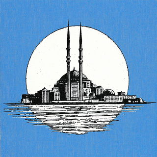 Floating Shibori style, Midjourney V6.1: bold minimalist logo design for Istanbul city municipal services