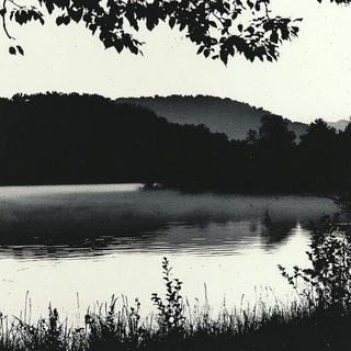 Floating Shibori style, Midjourney V6.1: realistic landscape photograph of quiet dawn