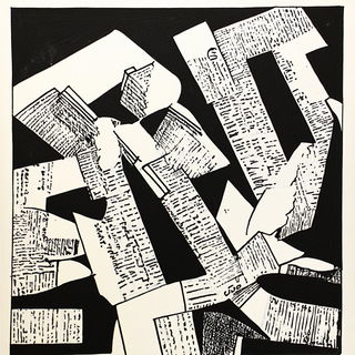Floating Shibori style, Midjourney V6.1: typographic composition with large letters