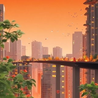 Wireplate style, Midjourney V6.1: megacity with futuristic bioarchitecture