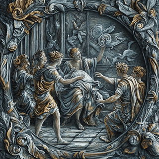 Aurorafrost style, Midjourney V6.1: classical 18th-century oil painting