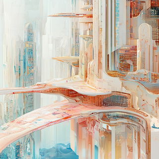 Sprayborne Templeplates style, Midjourney V6.1: megacity with futuristic bioarchitecture