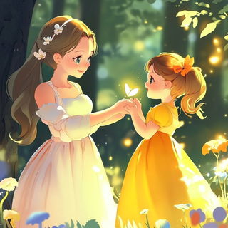 Prismfall style, Midjourney V6.1: retro fairy-tale illustration