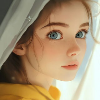 Prismfall style, Midjourney V6.1: photographic portrait of female protagonist