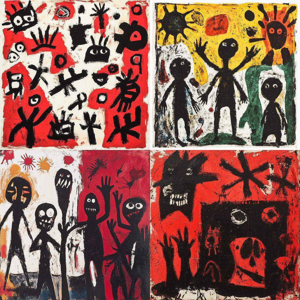 A. R. Penck style, Midjourney V6.1, render 1 of 4